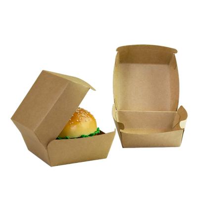 China Recycled Materials Factory Direct Sales Customized Kraft Paper Hamburger Box For Food Packaging for sale