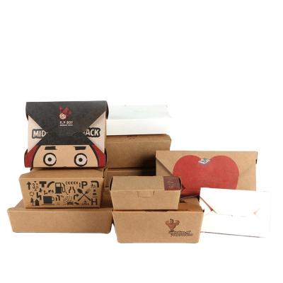 China Recyclable Customized Printed Folding Fried Chicken Free Sample Printed Take Out Paper Boxes for sale