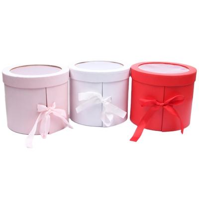 China Recyclable Luxury Round Double Layer Rotating Rose Gift Packaging Box Valentine's Day Surprise Gift Box for sale