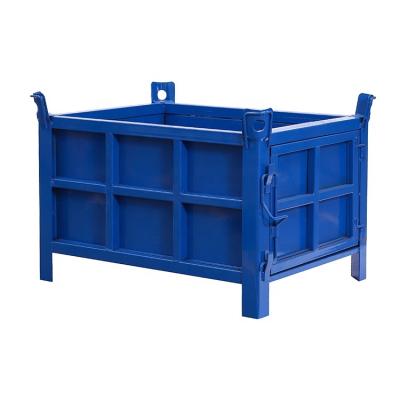 China Side door Stacking Industrial Storage Box Custom metal containers bulk metal stacking container for sale