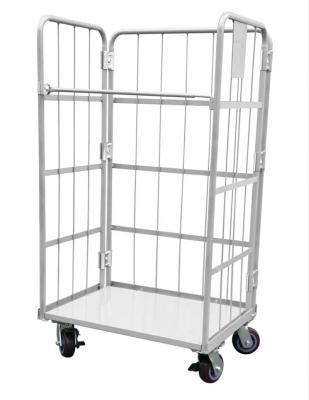 China Foldable Foldable Collapsible Assembly Storage logistic transportation Roll Container Trolley Rolling Cage Cart for sale