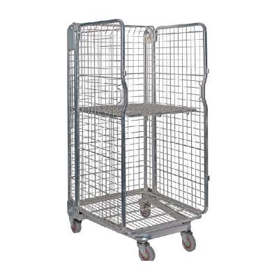 China Foldable Space-saving  Assembly Professional logistic Roll Container Trolley Rolling Cage Cart for sale