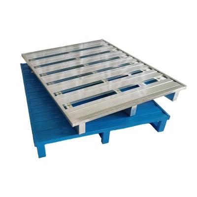 China Q235 Steel 1000-1500Kgs Loading Capacity Warehouse Use Long life Industrial Heavy Duty Steel Transport Metal Pallet for sale