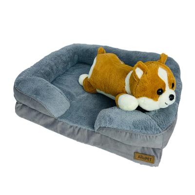 China Removable Dog Sleeping Morden Style Removable Cover Couch Cover Couch Memory Foam For Cat Plush Pet Bed Cave for sale