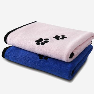 China Wholesale Breathable Cartoon Logo Printing Microfiber Dog Towel Washable Quick Dry Absorbent Embroidered Towel Pet Towel Moisture for sale