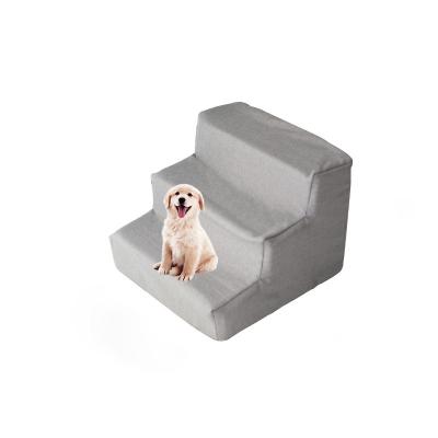 China Durable High Density Foam Canvas Pet Steps Outdoor Portable Dog Ladder Pet Stairs For Sofa And Bed for sale