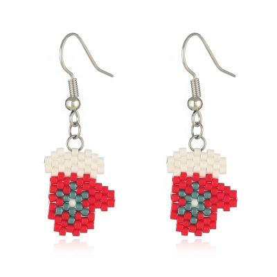 China Cute Fashion Yiwu Jewelry Christmas Bead Handmade Glove Drop Earring, Gift Party Jewelry for sale