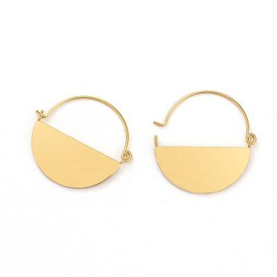 China Fashion Design CLASSIC Gold Plated Trendy Stainless Steel Earrings Geometric Hook Earring Jewelry for sale