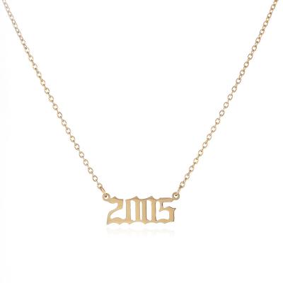 China Trendy Fashion Stainless Steel Birth Year Necklace, Promotion Gift Jewelry Year Necklace for sale