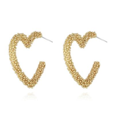 China Personalized CLASSICS Shape Hippie Gold Heart Earrings Exaggerated Circles, Wholesale Custom Hoop Earrings for sale