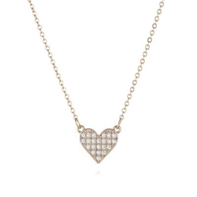 China Real 14karat Cute Trendy Gold Plating Cute Copper Base Heart Jewelry Fashion Necklace Pendant Jewelry Items Promotion for sale