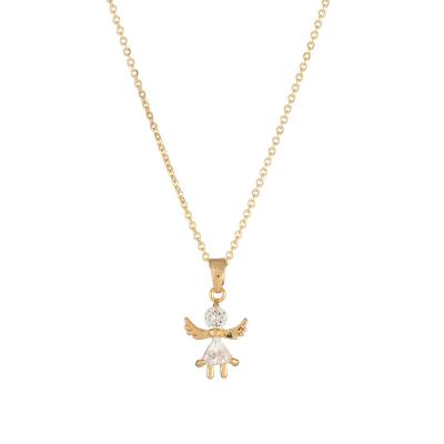 China Real 14karat Real 14karat Cute Trendy Gold Plating Cute Copper Bottom Angel Jewelry Fashion Necklace Pendant Jewelry for sale