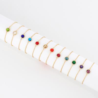 China CLASSIC LUCKY STONE BRACELET Mother Jewelry Charm Birthstone Bracelet Bridesmaid Jewelry Birthstone Bracelets Accessory for sale