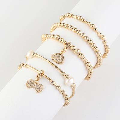 China CLASSIC Trending Best Selling Products Bracelet Set Jewelry , Adjustable Gold Stretch Beaded Bracelet For Party for sale