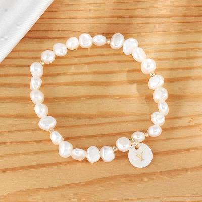 China CLASSIC trendy design natural freshwater pearl pendant bracelet, letter bracelet for sale