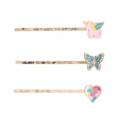 China Eco-friendly Fashion New Arrival Kids Butterfly Hair Accessories, Heart Hair Pins Set, Enamel Hair Clips for sale