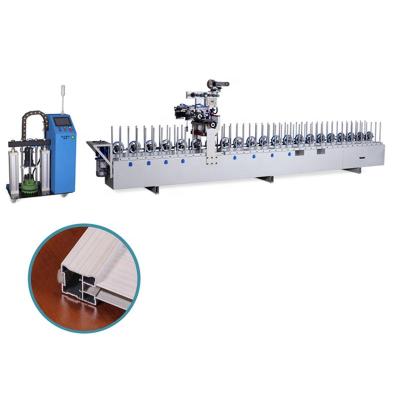 China Wood Wrap Veneer BXW350C Hot Melt Glue Wood Veneer Door Frame Profile Wrapping Machine for sale