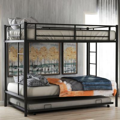 China 2021 Convertible Twin Over Twin Size Bunk Bed Triple Separable Steel Frames For Bedroom Furniture for sale