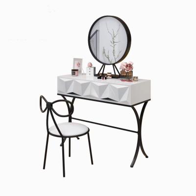 China 2020 Modern Adjustable Luxury Youth Bedroom Makeup Vanity (Other) Gold Furniture Stainless Steel Legs With Mirror for sale