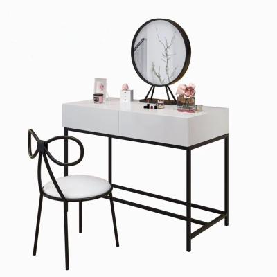 China Makeup storage white dressing table (Nordic simple modern adjustable bedroom other furniture) 2020 with round mirror for sale