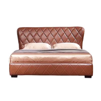 China New Style King Size Bed Genuine Leather (Adjustable Bedroom Furniture Other) 2019 Bed for sale