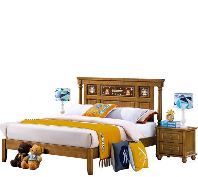 China Wooden Bookcase Headboard Kids Furniture Kids Bedroom Crib Kids Bed With Desk for sale