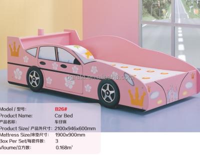 China 2018 Morden pink hot sale modern kids car bed for kids bedroom furniture for sale