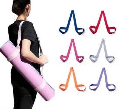 China Easy to Apply and Use Durable Yoga Mat Binding Belt Tie Carrying Sling Cotton Fitness Yoga Mat Strap for sale