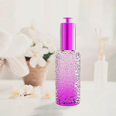 China Wholesale JoeForG 60ml Round Seed Pattern Refillable Cosmetic Packaging Bottle Glass Perfume Bottle With Lid for sale