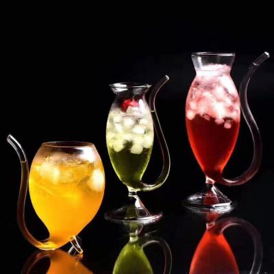 China Creative eco-friendly bar supplies straw cocktail champagne set cocktail drinking straw drinking glass cup for sale