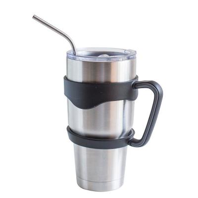 China Promotional Wall Stocked 30 Oz Stainless Steel Double Tumbler Cups With Handle And Straw for sale