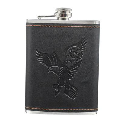 China Wholesale Cheap Custom Logo Metal China Suppliers Good Quality Hip Leather Flask Stainless Steel for sale