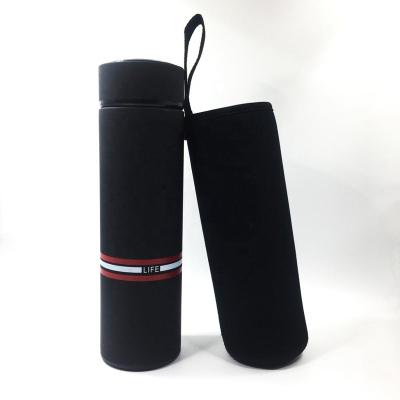 China Double Wall Stainless Steel Thermos Modern Insulated Vacuum Flask With Long Tea Infuser And Sleeve for sale