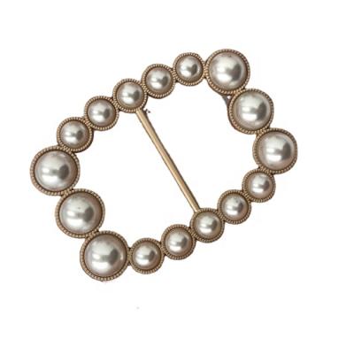 China European Style Vintage Pearl Scarf Alloy Fashion Wedding Decor Buckle Pearl Jewelry Nickel Free Customized Belt Buckle bucklesYiwu for sale