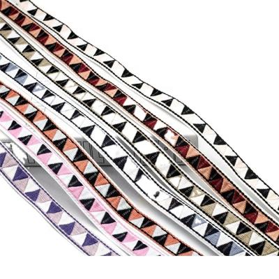 China High tenacity fashion wholesale stock colorful custom woven ethnic jacquard ribbon for garment for sale