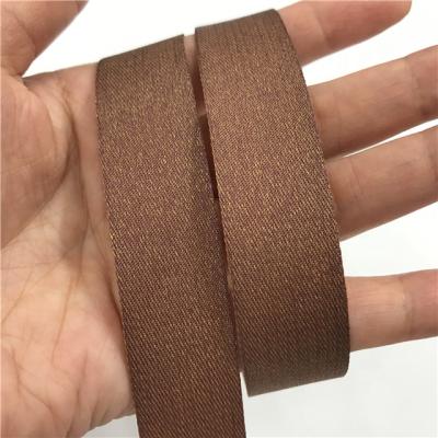 China Multi Colored Recyled Plain Twill Herringbone Pattern Webbing Colored Polyester Webbing Tape For Garments for sale