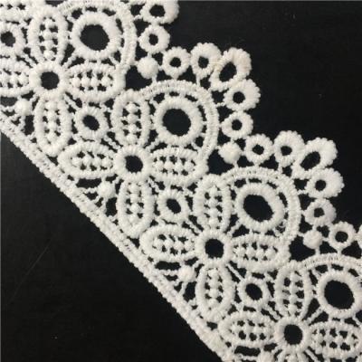 China Professional Polyester Embroidery Fringe Lace Trim Korean African French Cotton Viable For Clothing for sale