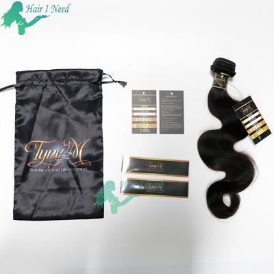 China Custom Free Design Logo Hair Bundle Satin Waterproof Bag, Key Envelopes, Hood, Sticker Label, Hang Tags for sale