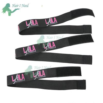 China Low MOQ Custom Logo 3cm Wide Fashion Adjustable Wig Ties Elastic Wig Band For Wig Grip Headband for sale