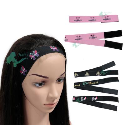 China Custom Adjustable Hair Accessories Headband Killer Frontal Elastic Headband Hair Band Wig Elastic Band For Holding Wigs for sale