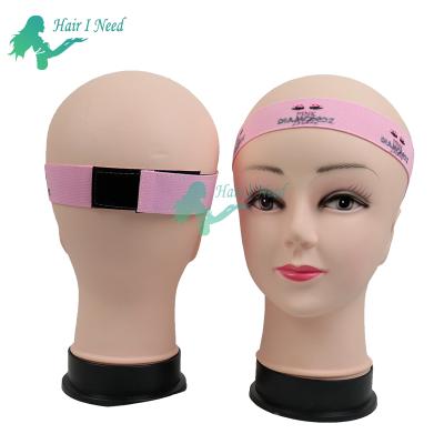 China Wig Wear Custom Any Logo Print On Elastic Wig Band With Adjustable Belt for sale