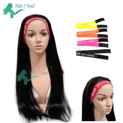 China Advertising Hot Selling Custom Logo Adjustable Elastic Wig Band Stretch Headbands for sale