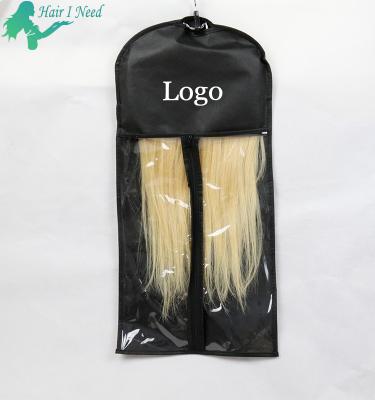 China Recyclable Custom Logo Hair Extension Storage Suit Case Bag Zipper Bag With Hanger for sale