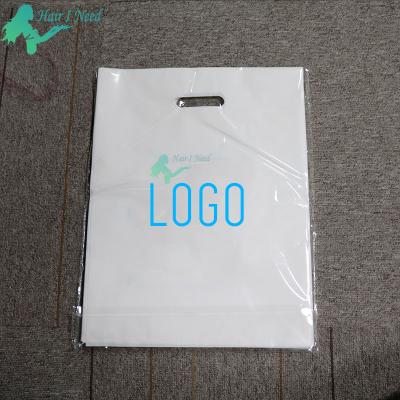 China Custom Impact Resistance Logo Printing Plastic Carry Shopping Bag With Handle For Hair Accessories Package for sale