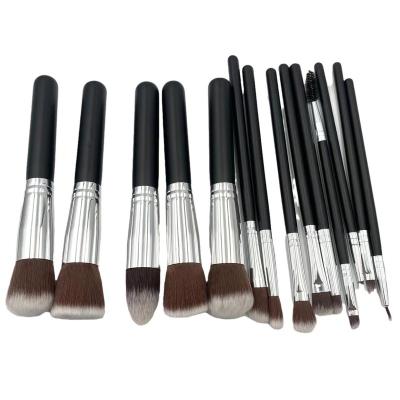 China Angular Blush Hot Selling Makeup Brush Set Black Luxury Makeup Brush Set Wooden Handle Base Makeup Brushes Wholesale Private Label for sale