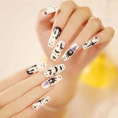 China Easy Apply Wholesale Nail Art design Full Cover Abs Artificial Fingernails Nail Art Salon Finger nails set for sale