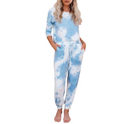 China Plus Size High Quality Long Sleeve Women's Pajama Sets 2 Piece Set Pajamas Fabric Colorful Pajamas Women for sale