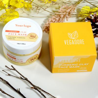 China Organic Skin Care Face Mask 100% Moisturizer Brightening Repairing Turmeric Anti Aging Clay Mask for sale