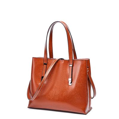 China 2021 Genuine Leather Tote Bags Custom Ladies Fashion Designer Women's Tote Bag Women's Handbags Tote Bag Tote Bag for sale