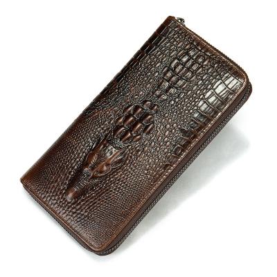 China Best Selling Custom Wholesale Anti Theft Crocodile Wallets Leather Long Wallet Luxury Men for sale